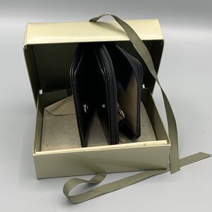 Levenger Leather Bifold Womens Wallet  Snap Closure Spare Key Hook Change Purse